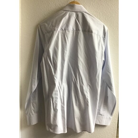 BAR III- LIGHT BLUELONG SLEEVE MENS DRESS SHIRT SLIM FIT STRETCH 100%COTTON SZ M - Picture 2 of 6